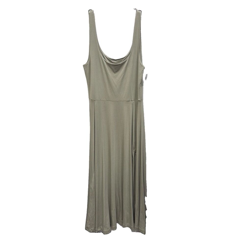 American Eagle Women Scoop Neck Tank Top Dress Light Green XL New Slit Cotton